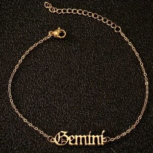 Gold Gemini Zodiac Bracelet